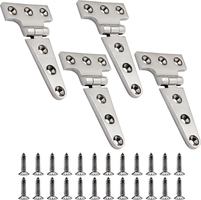 Laorde 316 Stainless Steel T Hinges Marine Grade Heavy Duty Boat Hatch Hinge Casting Cabinet Hardware Door Hinge with Screws - Image 1